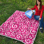 Pink Lollipop Candy Pattern Print Quilt