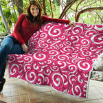 Pink Lollipop Candy Pattern Print Quilt