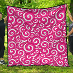 Pink Lollipop Candy Pattern Print Quilt