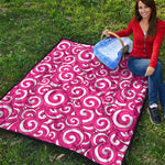 Pink Lollipop Candy Pattern Print Quilt