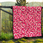 Pink Lollipop Candy Pattern Print Quilt