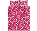 Pink Lollipop Candy Pattern Print Quilt Bed Set