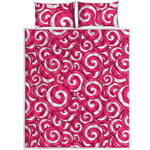 Pink Lollipop Candy Pattern Print Quilt Bed Set
