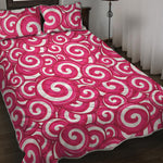 Pink Lollipop Candy Pattern Print Quilt Bed Set