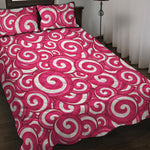 Pink Lollipop Candy Pattern Print Quilt Bed Set