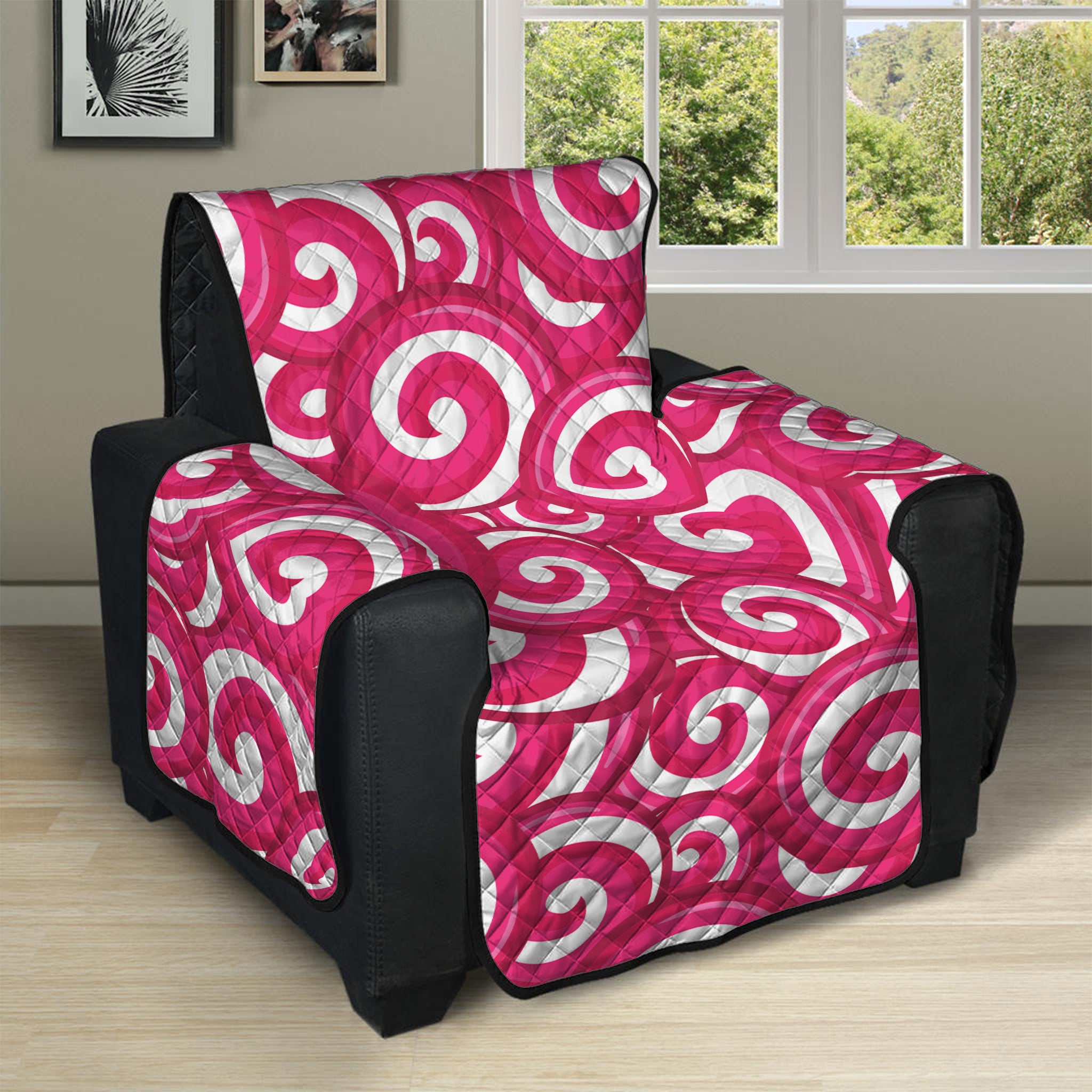 Pink Lollipop Candy Pattern Print Recliner Protector