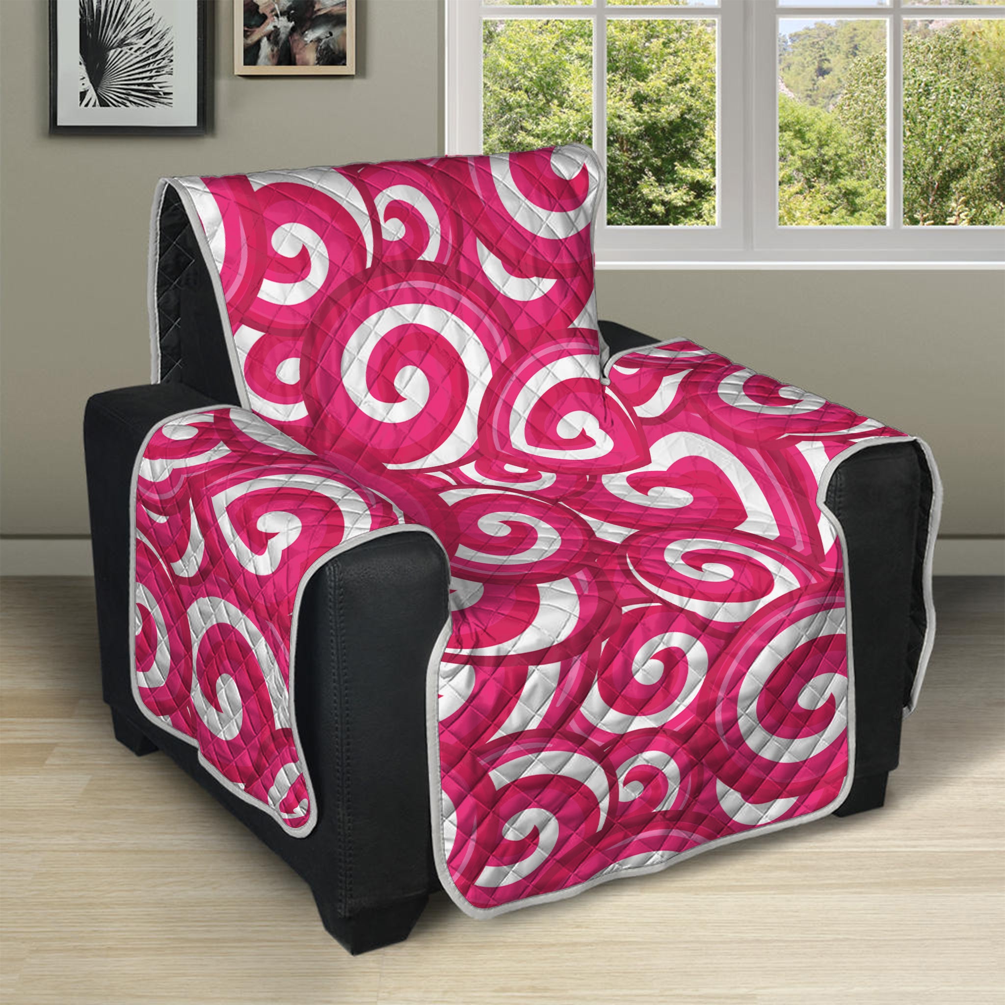 Pink Lollipop Candy Pattern Print Recliner Protector