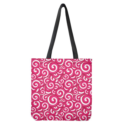 Pink Lollipop Candy Pattern Print Tote Bag
