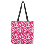 Pink Lollipop Candy Pattern Print Tote Bag