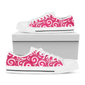 Pink Lollipop Candy Pattern Print White Low Top Sneakers