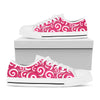 Pink Lollipop Candy Pattern Print White Low Top Shoes