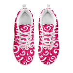 Pink Lollipop Candy Pattern Print White Sneakers