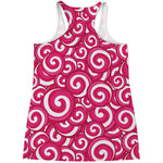 Pink Lollipop Candy Pattern Print Women's Racerback Tank Top