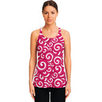 Pink Lollipop Candy Pattern Print Women's Racerback Tank Top