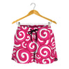 Pink Lollipop Candy Pattern Print Women's Shorts