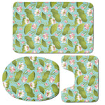 Pink Lotus Pattern Print 3 Piece Bath Mat Set