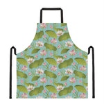 Pink Lotus Pattern Print Apron