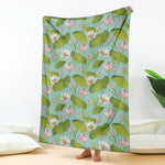 Pink Lotus Pattern Print Blanket