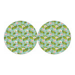 Pink Lotus Pattern Print Car Coasters