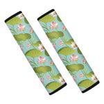 Pink Lotus Pattern Print Car Seat Belt Covers