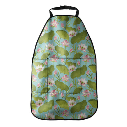 Pink Lotus Pattern Print Car Seat Organizers