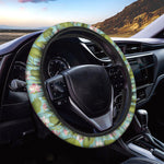 Pink Lotus Pattern Print Car Steering Wheel Cover