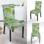 Pink Lotus Pattern Print Dining Chair Slipcover
