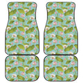 Pink Lotus Pattern Print Front and Back Car Floor Mats