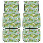 Pink Lotus Pattern Print Front and Back Car Floor Mats