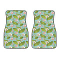 Pink Lotus Pattern Print Front Car Floor Mats