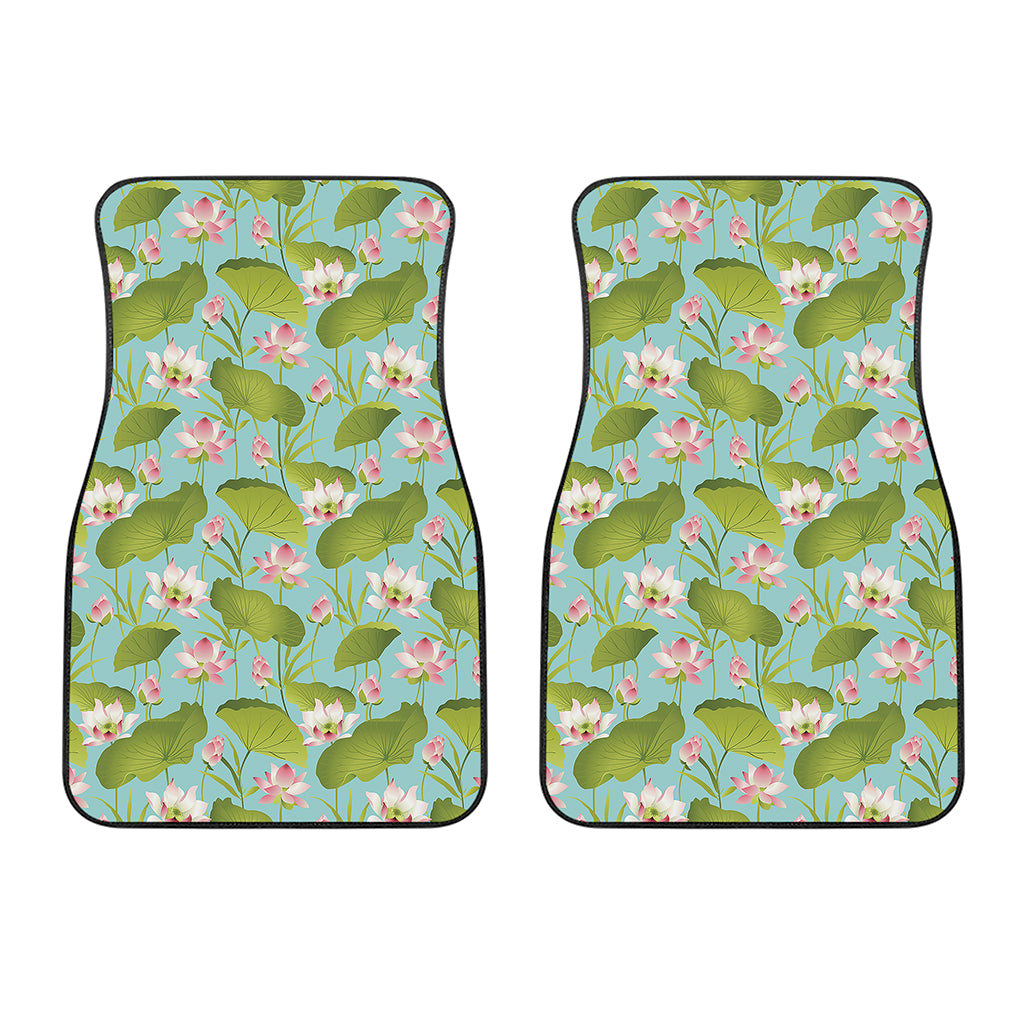 Pink Lotus Pattern Print Front Car Floor Mats