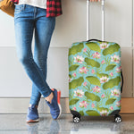 Pink Lotus Pattern Print Luggage Cover