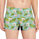 Pink Lotus Pattern Print Men's Boxer Briefs
