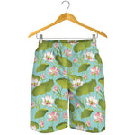 Pink Lotus Pattern Print Men's Shorts