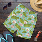 Pink Lotus Pattern Print Men's Shorts