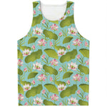 Pink Lotus Pattern Print Men's Tank Top