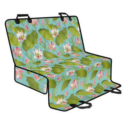 Pink Lotus Pattern Print Pet Car Back Seat Cover