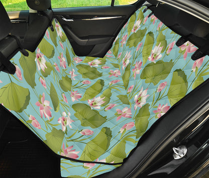 Pink Lotus Pattern Print Pet Car Back Seat Cover