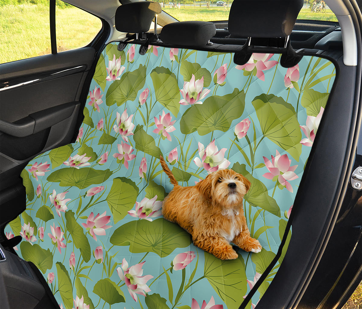 Pink Lotus Pattern Print Pet Car Back Seat Cover
