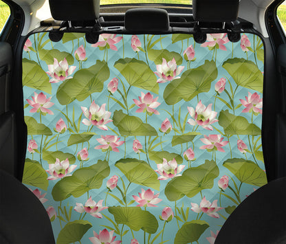 Pink Lotus Pattern Print Pet Car Back Seat Cover