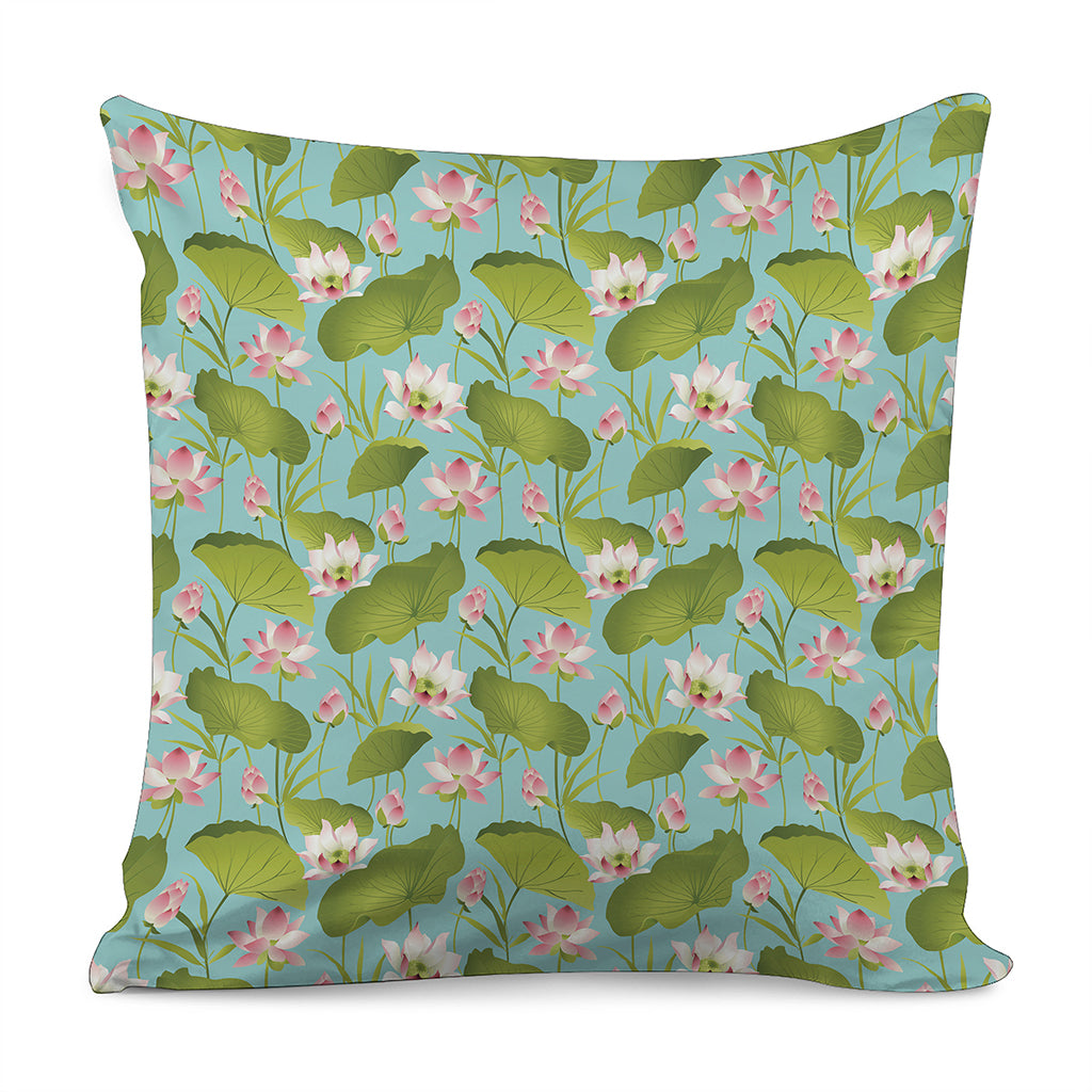 Pink Lotus Pattern Print Pillow Cover