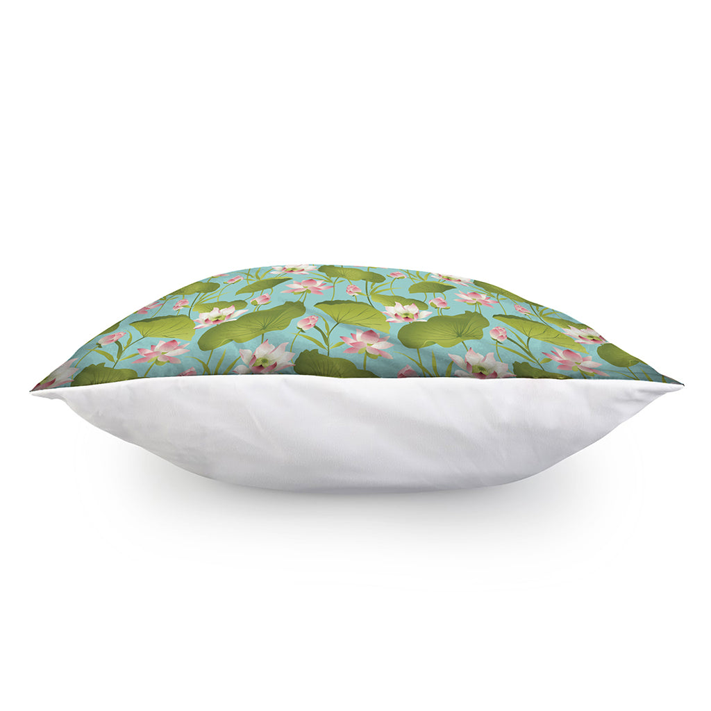 Pink Lotus Pattern Print Pillow Cover