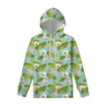 Pink Lotus Pattern Print Pullover Hoodie