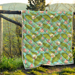 Pink Lotus Pattern Print Quilt