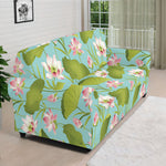 Pink Lotus Pattern Print Sofa Cover