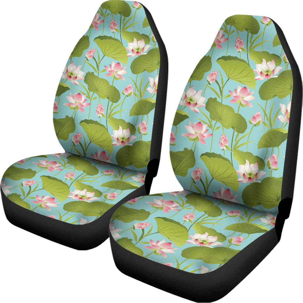 Pink Lotus Pattern Print Universal Fit Car Seat Covers