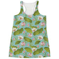 Pink Lotus Pattern Print Women's Racerback Tank Top