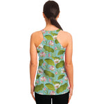 Pink Lotus Pattern Print Women's Racerback Tank Top