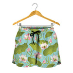 Pink Lotus Pattern Print Women's Shorts