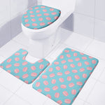 Pink Macaron Pattern Print 3 Piece Bath Mat Set